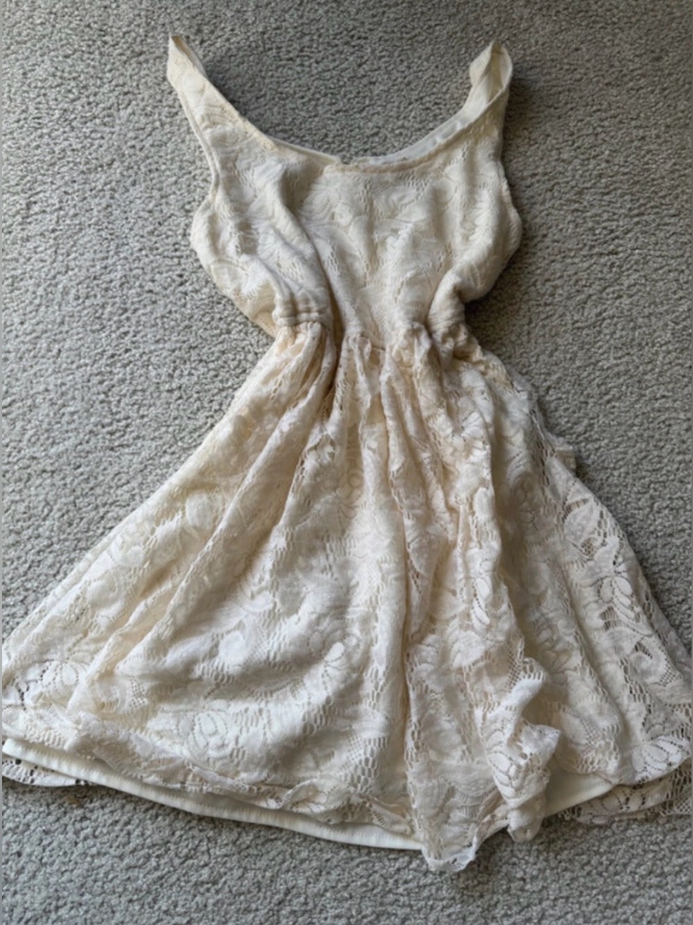 Kirra Cream Lace Fit & Flare Mini Dress classy fit flare y2k